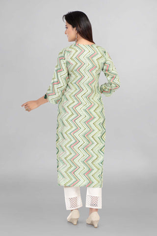 Pista Colour Beautiful Zig Zag Printed Kurti