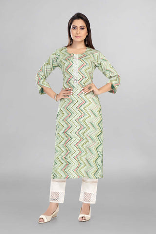 Pista Colour Beautiful Zig Zag Printed Kurti