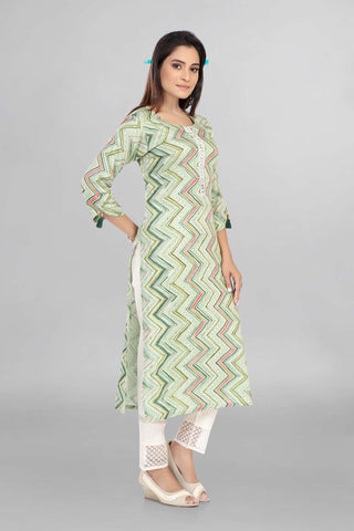 Pista Colour Beautiful Zig Zag Printed Kurti