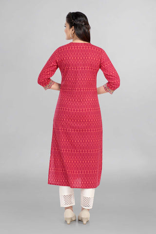 Pink Colour Printed Casual Wear Kurti