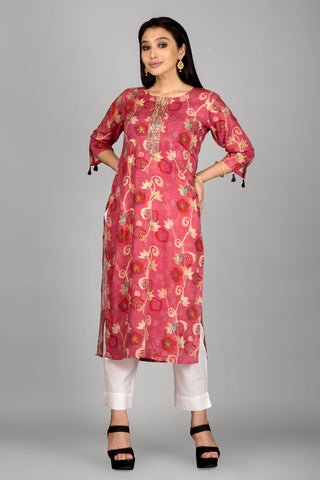 Light Pink Printed Kurta