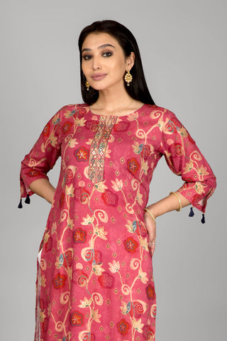 Light Pink Printed Kurta