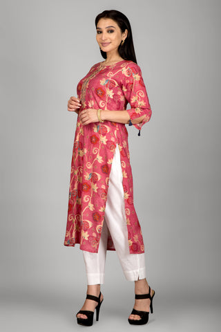 Light Pink Printed Kurta