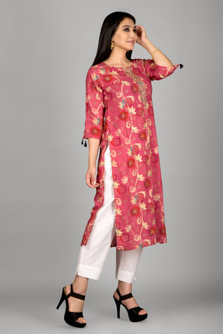 Light Pink Printed Kurta