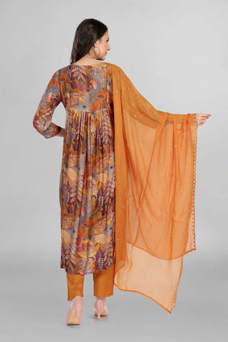 Beautiful Alia Pattern Kurti Paired With Pant And Dupatta