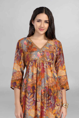 Beautiful Alia Pattern Kurti Paired With Pant And Dupatta