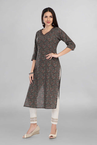 Green Colour Printed Casual Wear Kurti