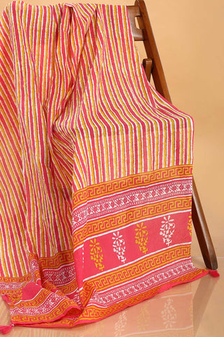 Pink Colour Cotton Kurta Paired With Pant And Dupatta