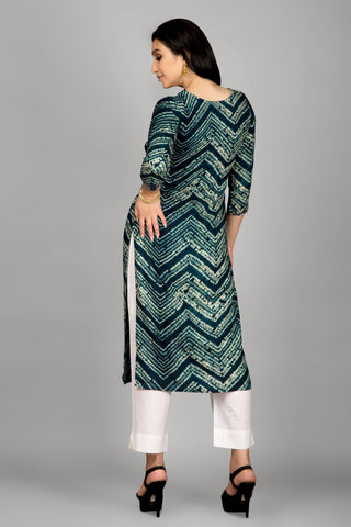 Teal Blue Colour Kurta With Beautiful Kurta