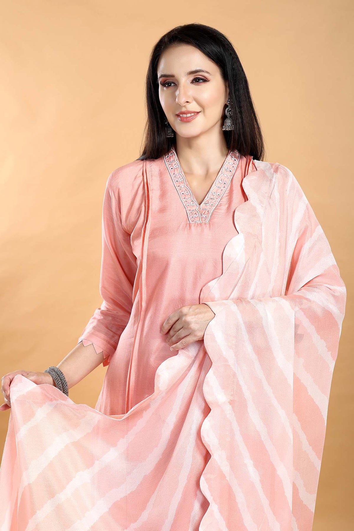 Baby Pink Colour Kurta Paired With Pant And Dupatta