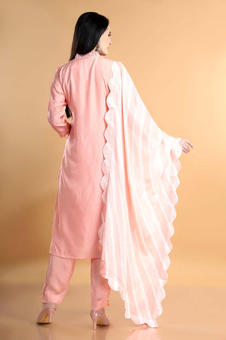 Baby Pink Colour Kurta Paired With Pant And Dupatta