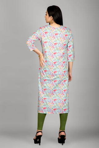 Light Sky Blue Floral Kurta