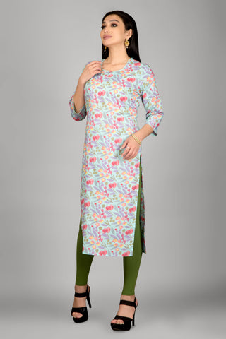 Light Sky Blue Floral Kurta