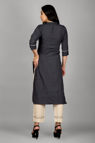 Dark Blue Leheriya Kurta With Pant And Dupatta