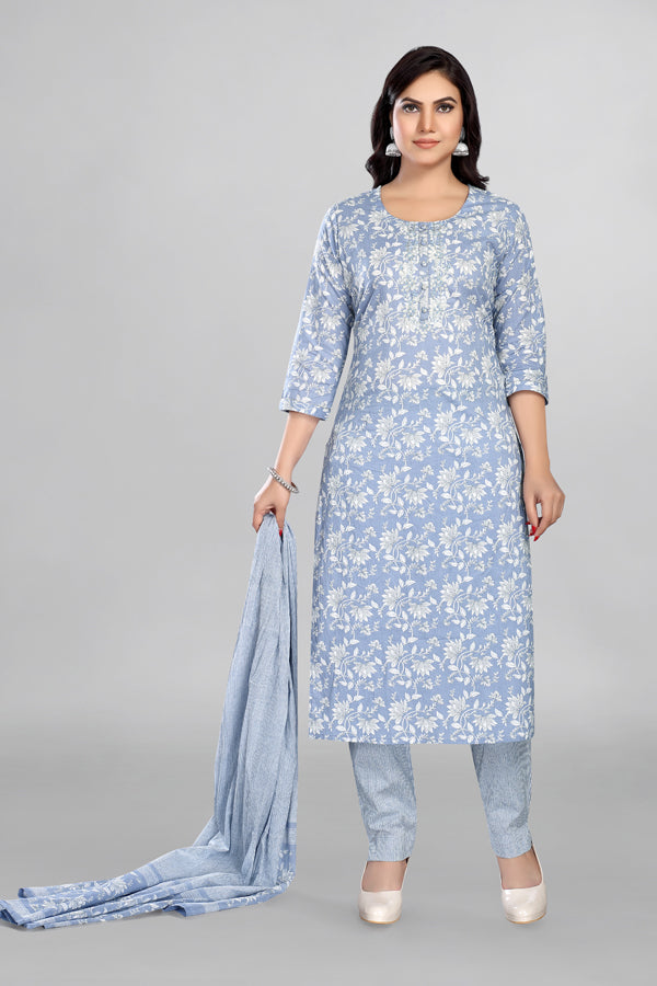 Floral Print kurta paired with Pant and Dupatta