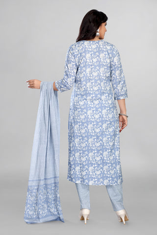 Floral Print kurta paired with Pant and Dupatta