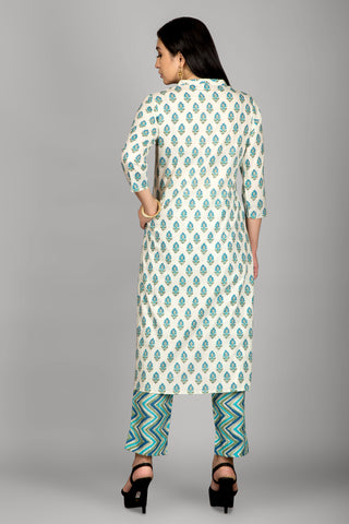 Off White Colour Angrakha Kurta Paired With Pant And Dupatta