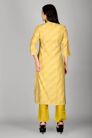 Mustard Colour Gotta Work Kurta Paired With Pant