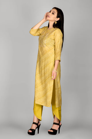 Mustard Colour Gotta Work Kurta Paired With Pant