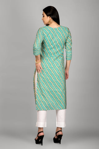 Light Green Leheriya Kurta