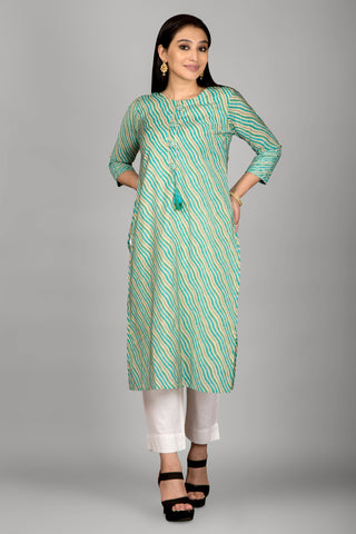 Light Green Leheriya Kurta