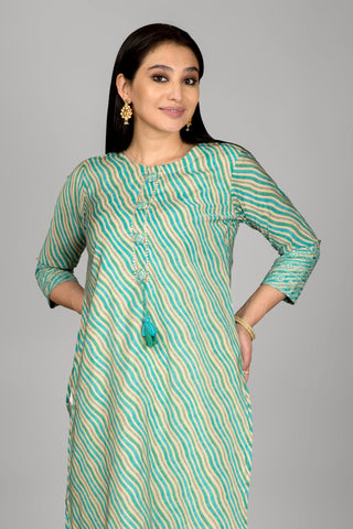 Light Green Leheriya Kurta