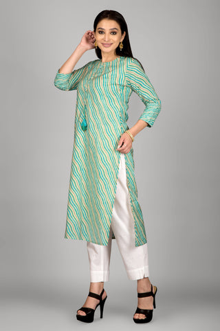 Light Green Leheriya Kurta