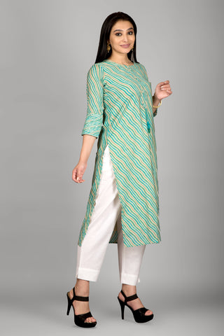 Light Green Leheriya Kurta